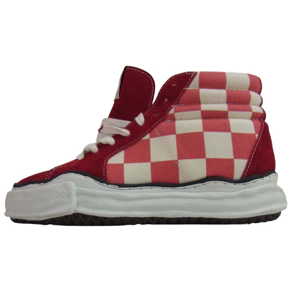 メゾンミハラヤスヒロ 19AW A03FW707 OG SOLE BIG GINGHAM オリジナルソール ビッグ ギンガムチェック スニーカー レッド系 41【美品】【中古】