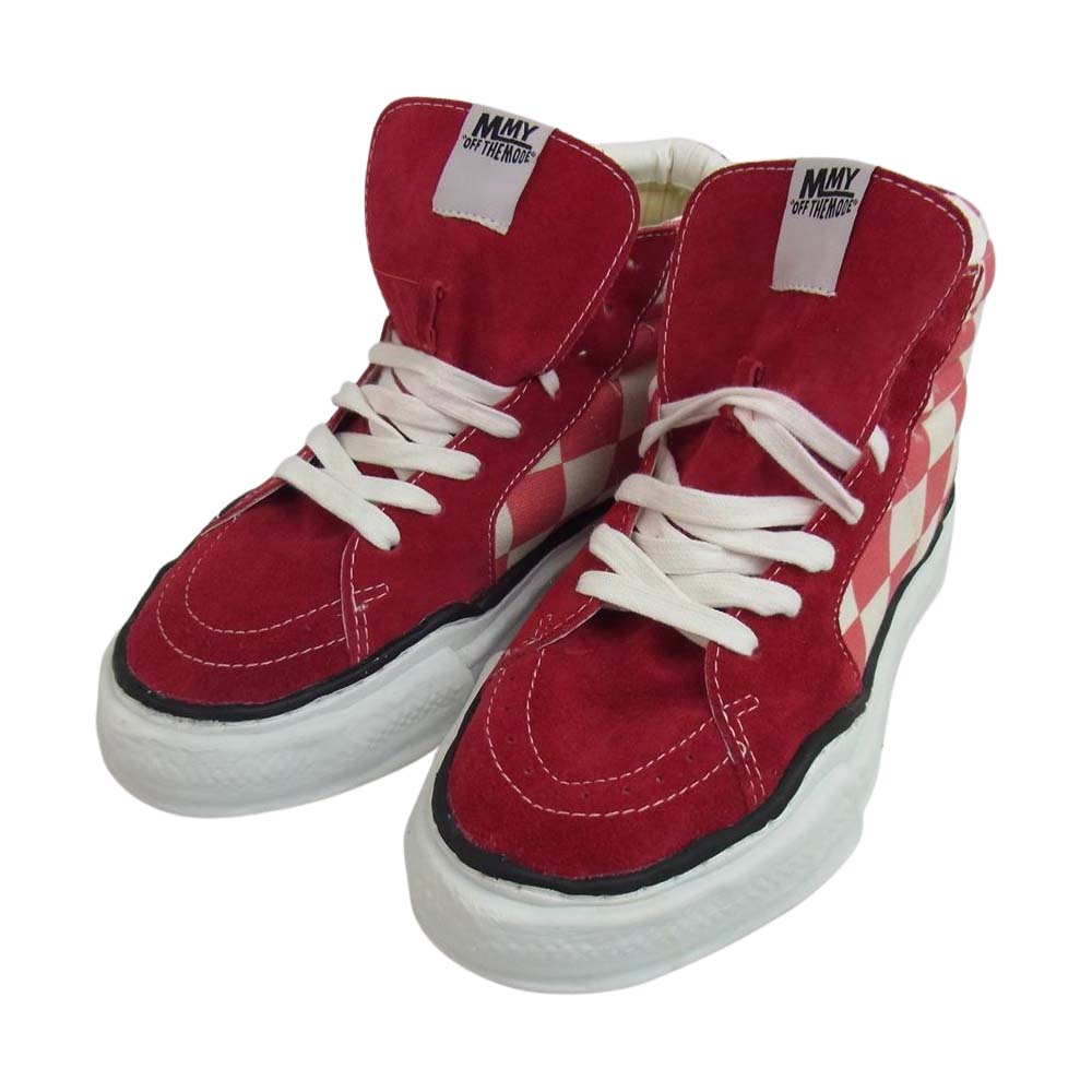 メゾンミハラヤスヒロ 19AW A03FW707 OG SOLE BIG GINGHAM オリジナルソール ビッグ ギンガムチェック スニーカー レッド系 41【美品】【中古】