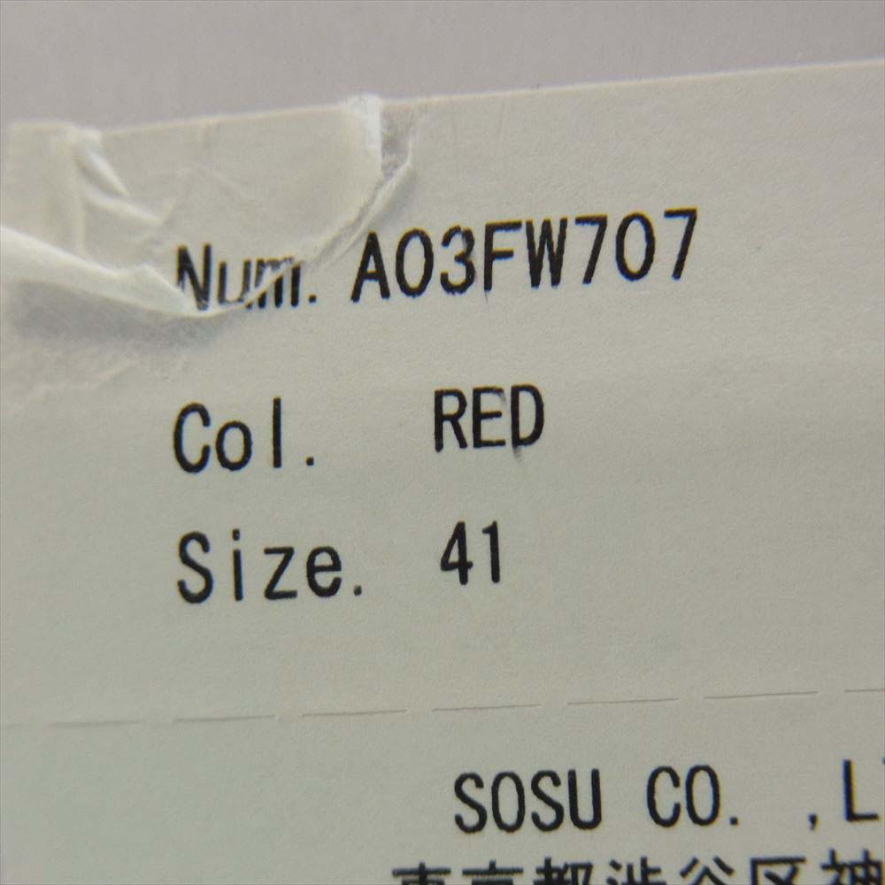メゾンミハラヤスヒロ 19AW A03FW707 OG SOLE BIG GINGHAM オリジナルソール ビッグ ギンガムチェック スニーカー レッド系 41【美品】【中古】