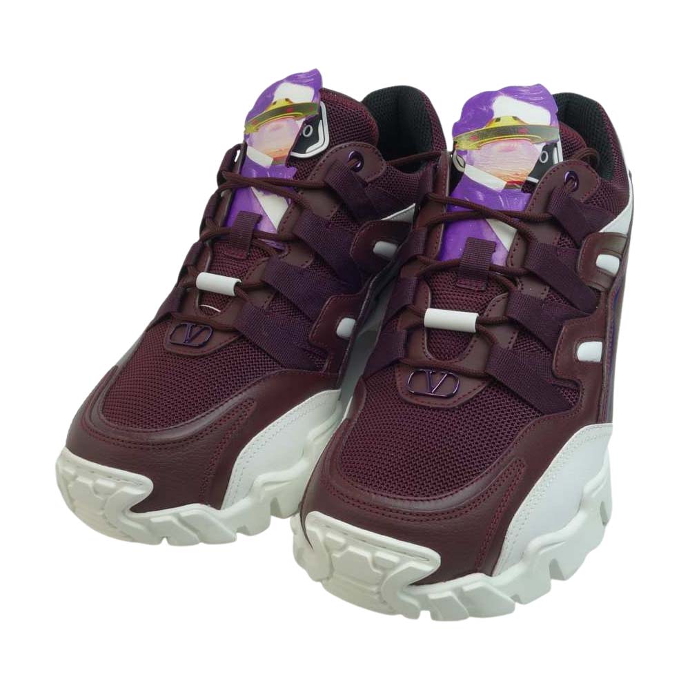 VALENTINO ヴァレンティノ GARAVANI UNDERCOVER SY0S0C20 Climbers Sneakers ガラヴァーニ アンダーカバー クライマーズ スニーカー ワインレッド系 41【美品】【中古】