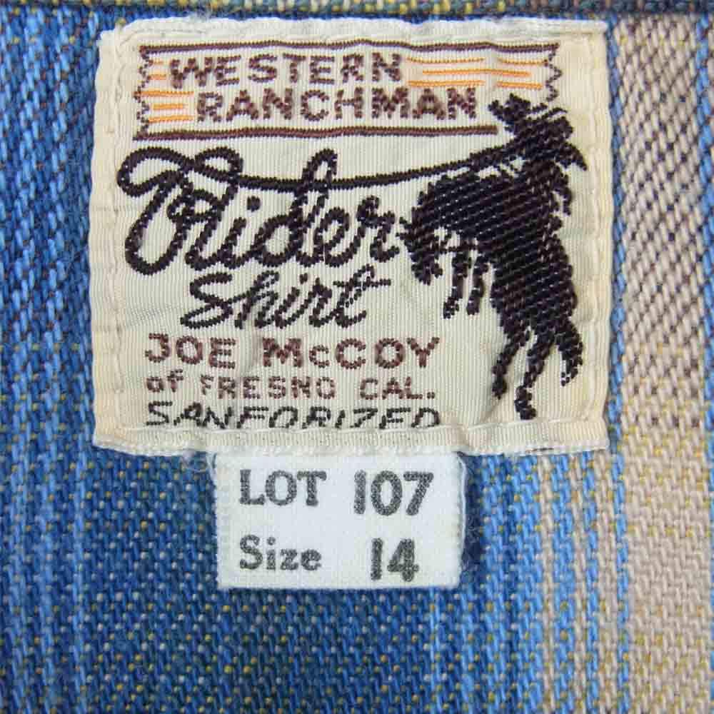 The REAL McCOY'S ザリアルマッコイズ JOE McCOY ジョーマッコイ ウエスタン チェック 半袖 シャツ グレイッシュブルー系 14【中古】