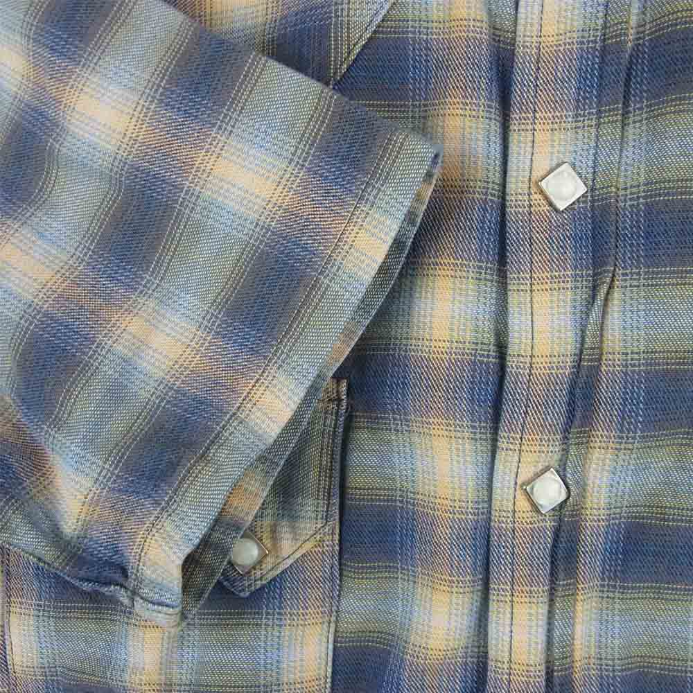 The REAL McCOY'S ザリアルマッコイズ JOE McCOY ジョーマッコイ ウエスタン チェック 半袖 シャツ グレイッシュブルー系 14【中古】