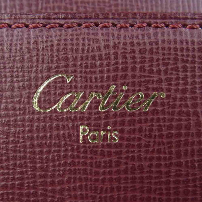 CARTIER カルティエ マスト クラッチバッグ ワインレッド系【中古】