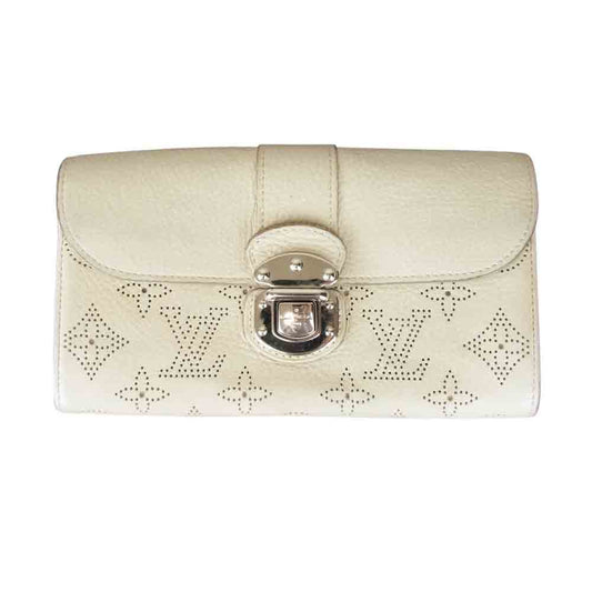 LOUIS VUITTON ルイ・ヴィトン M58159 マヒナ ポルトフォイユ イリス オフホワイト系【中古】