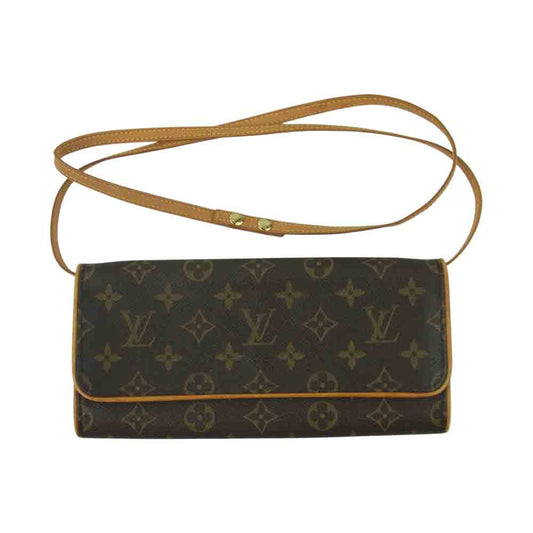 LOUIS VUITTON ルイ・ヴィトン M51852 モノグラム ポシェットツイン GM ショルダー バッグ ブラウン系【中古】