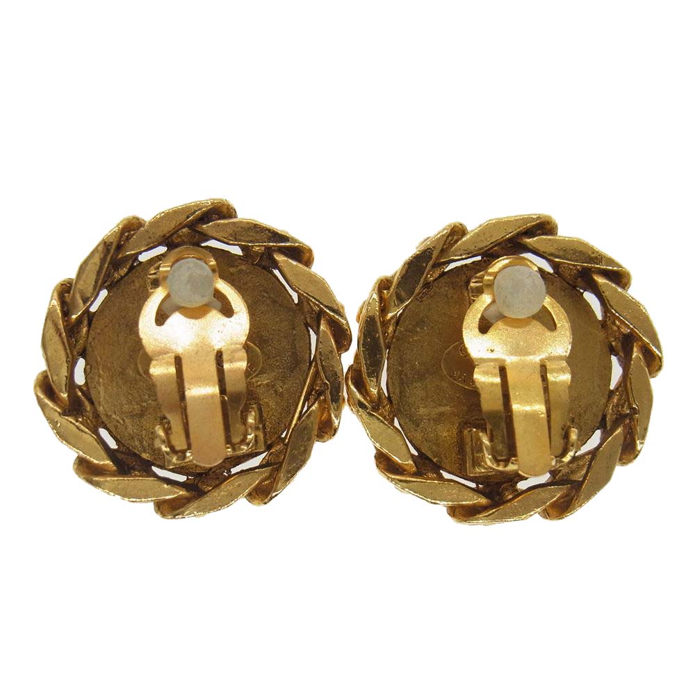 CHANEL シャネル 2/3 ココマーク ラインストーン ゴールド系【中古】