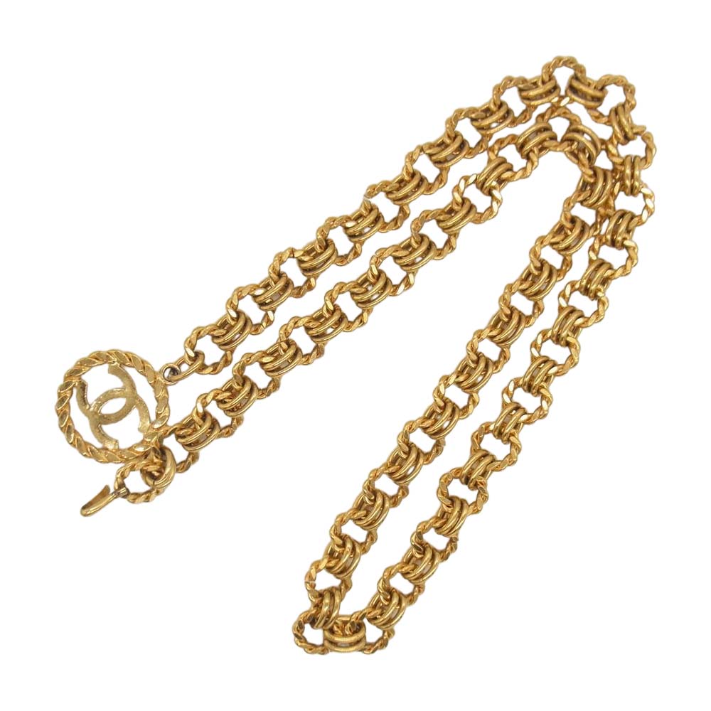 CHANEL シャネル 2/5 ココマーク チェーン ベルト ゴールド系【中古】