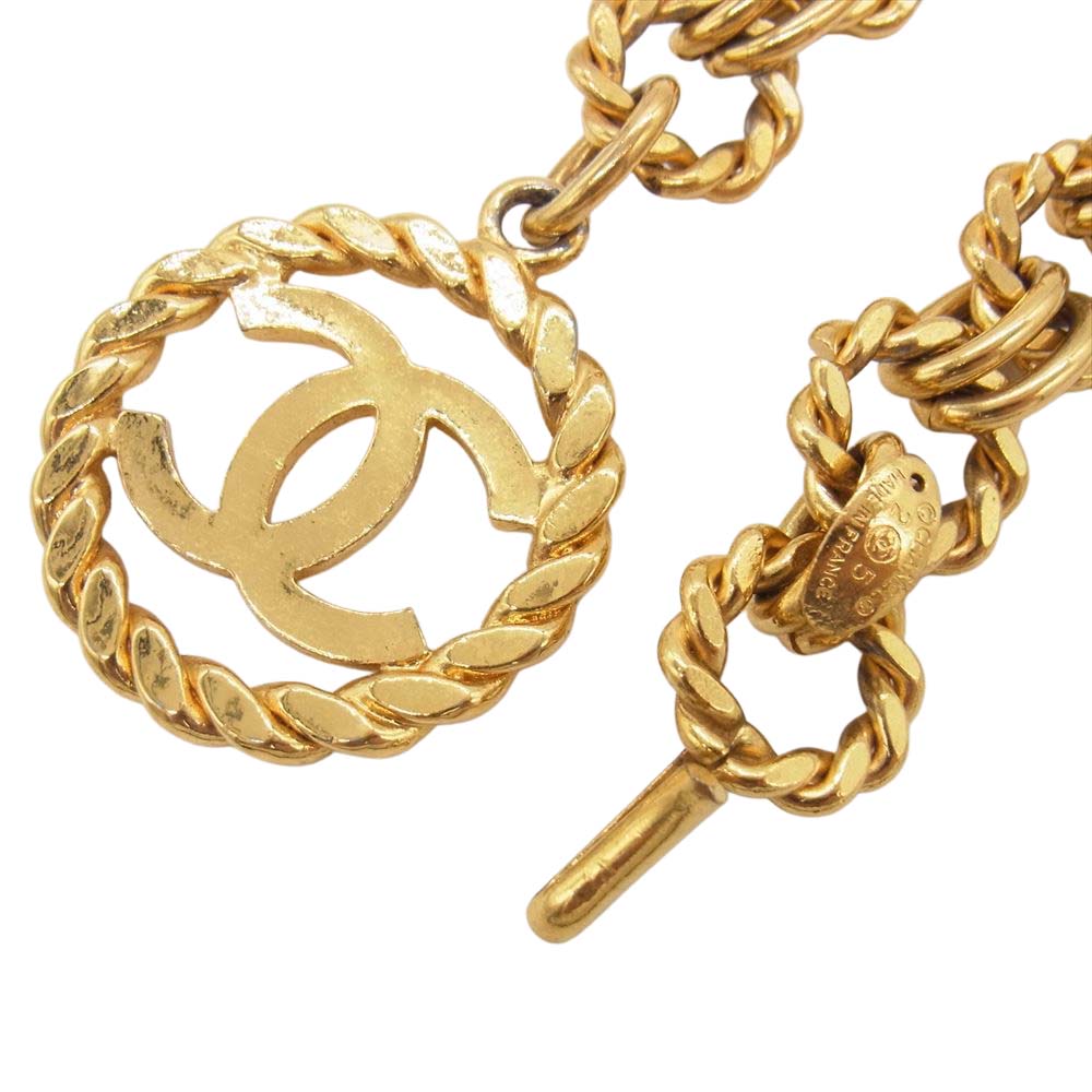 CHANEL シャネル 2/5 ココマーク チェーン ベルト ゴールド系【中古】