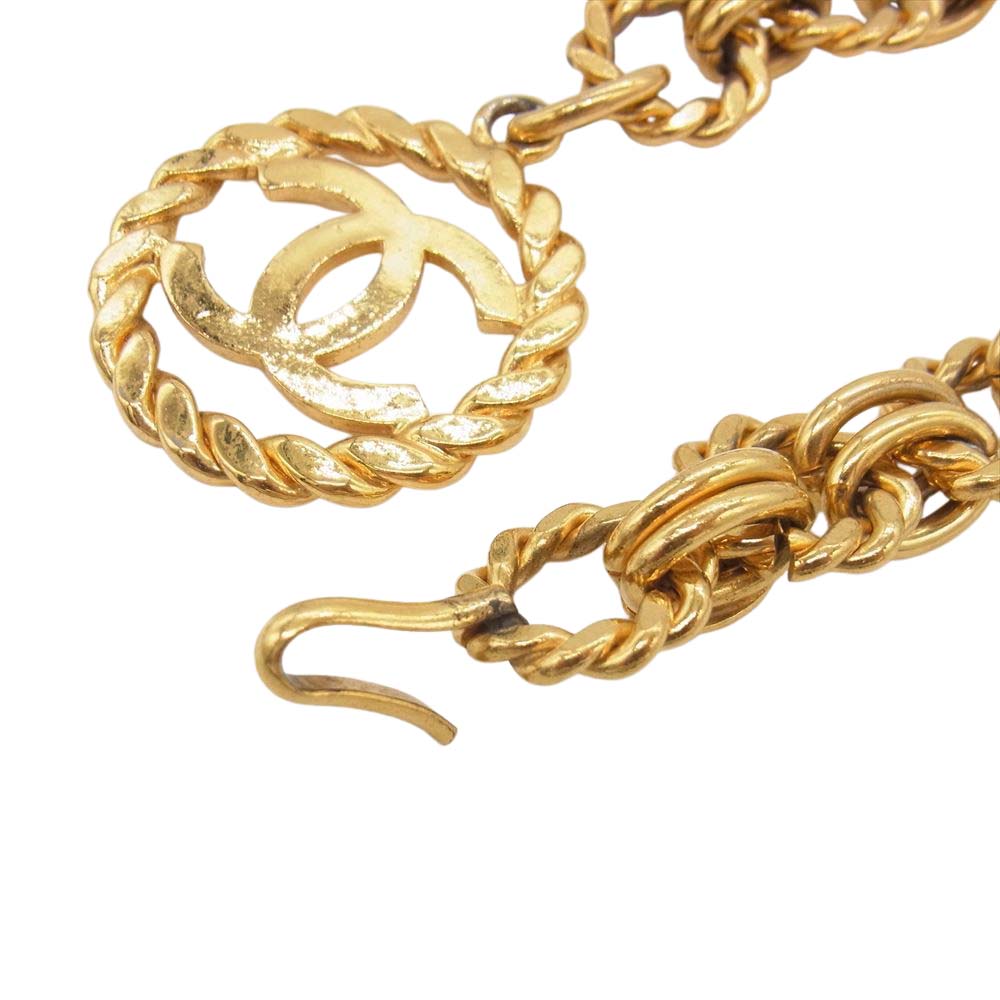 CHANEL シャネル 2/5 ココマーク チェーン ベルト ゴールド系【中古】