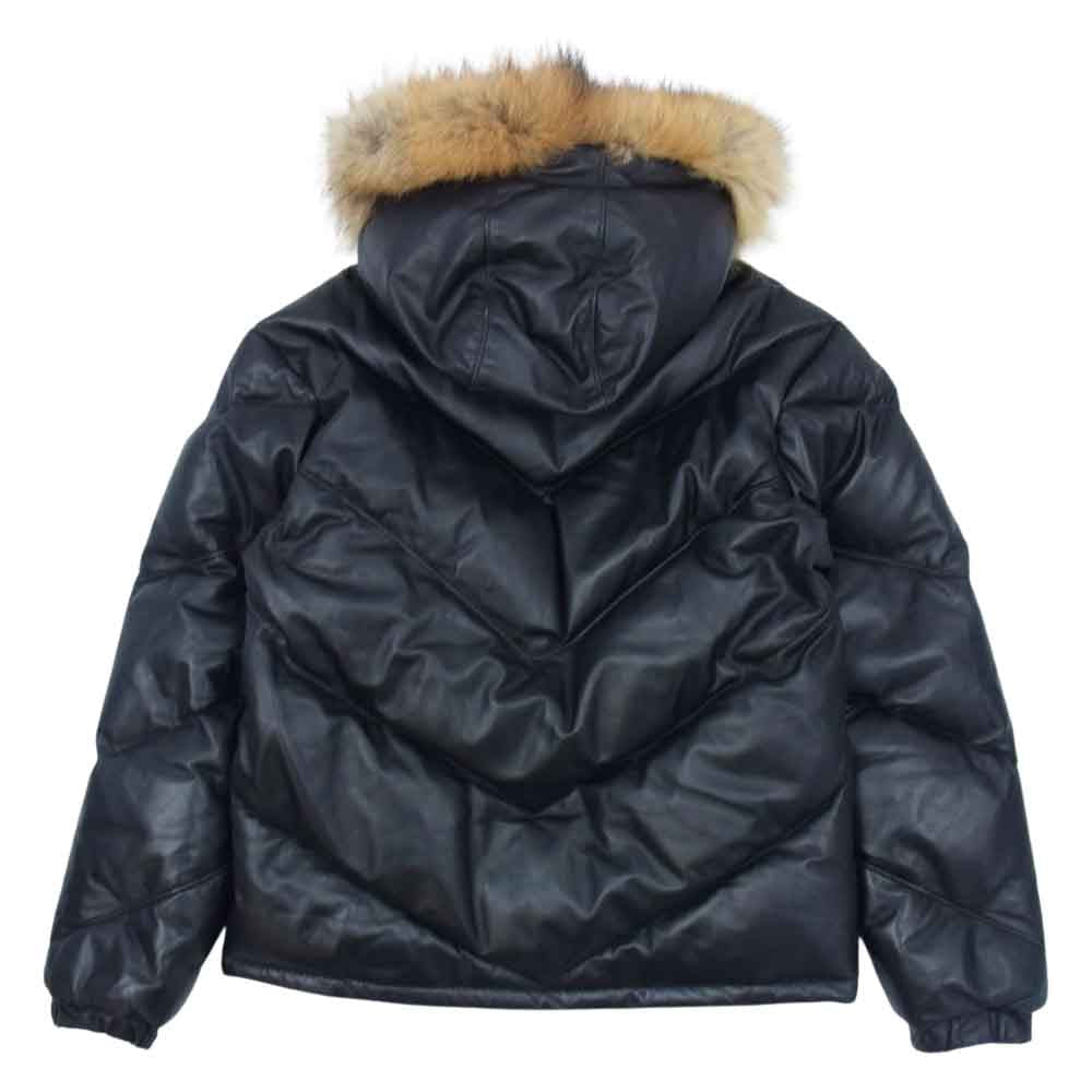 schott ショット 7005 国内正規品 USA製 LAMB HOOD DOWN JACKET 羊皮 ラム レザー ダウン ジャケット 38【中古】