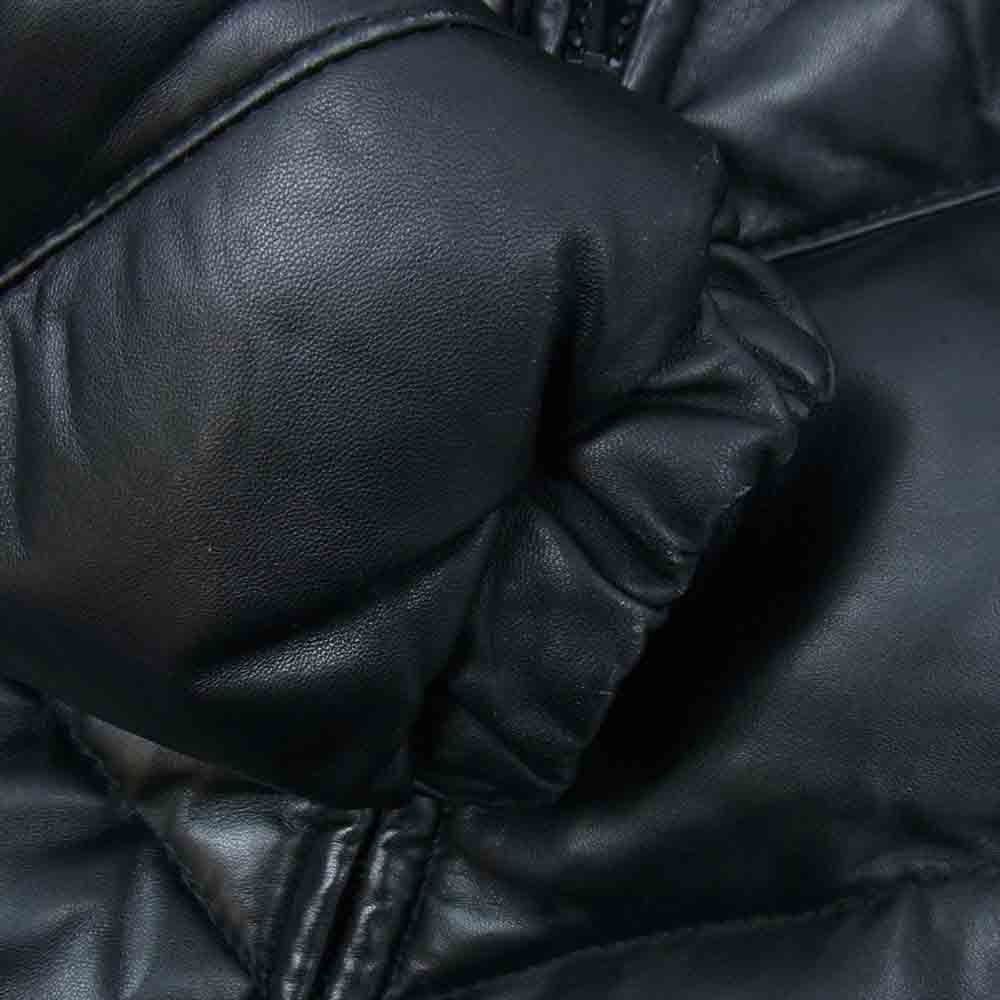 schott ショット 7005 国内正規品 USA製 LAMB HOOD DOWN JACKET 羊皮 ラム レザー ダウン ジャケット 38【中古】