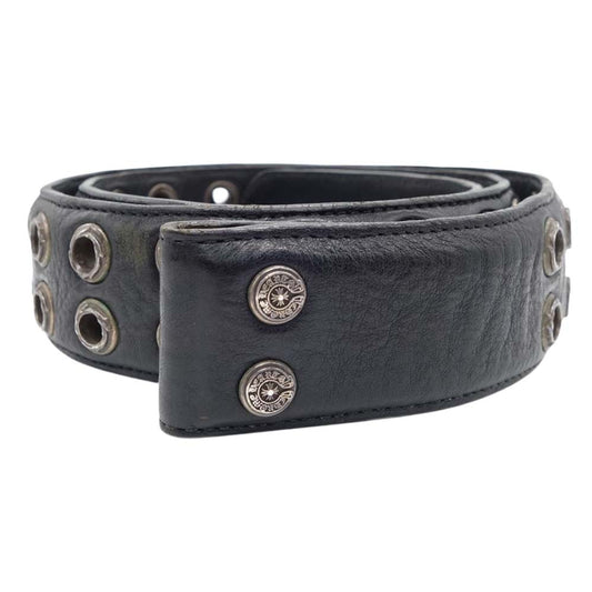 CHROME HEARTS クロムハーツ（原本無） BELT STRAP DBL ROW OF GROMMETS ダブル グロメット ベルト ストラップ ブラック系 32【中古】