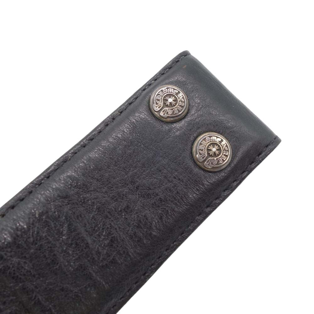 CHROME HEARTS クロムハーツ（原本無） BELT STRAP DBL ROW OF GROMMETS ダブル グロメット ベルト ストラップ ブラック系 32【中古】