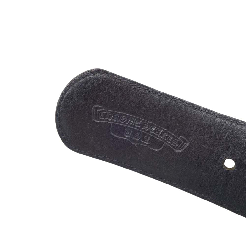 CHROME HEARTS クロムハーツ（原本無） BELT STRAP DBL ROW OF GROMMETS ダブル グロメット ベルト ストラップ ブラック系 32【中古】