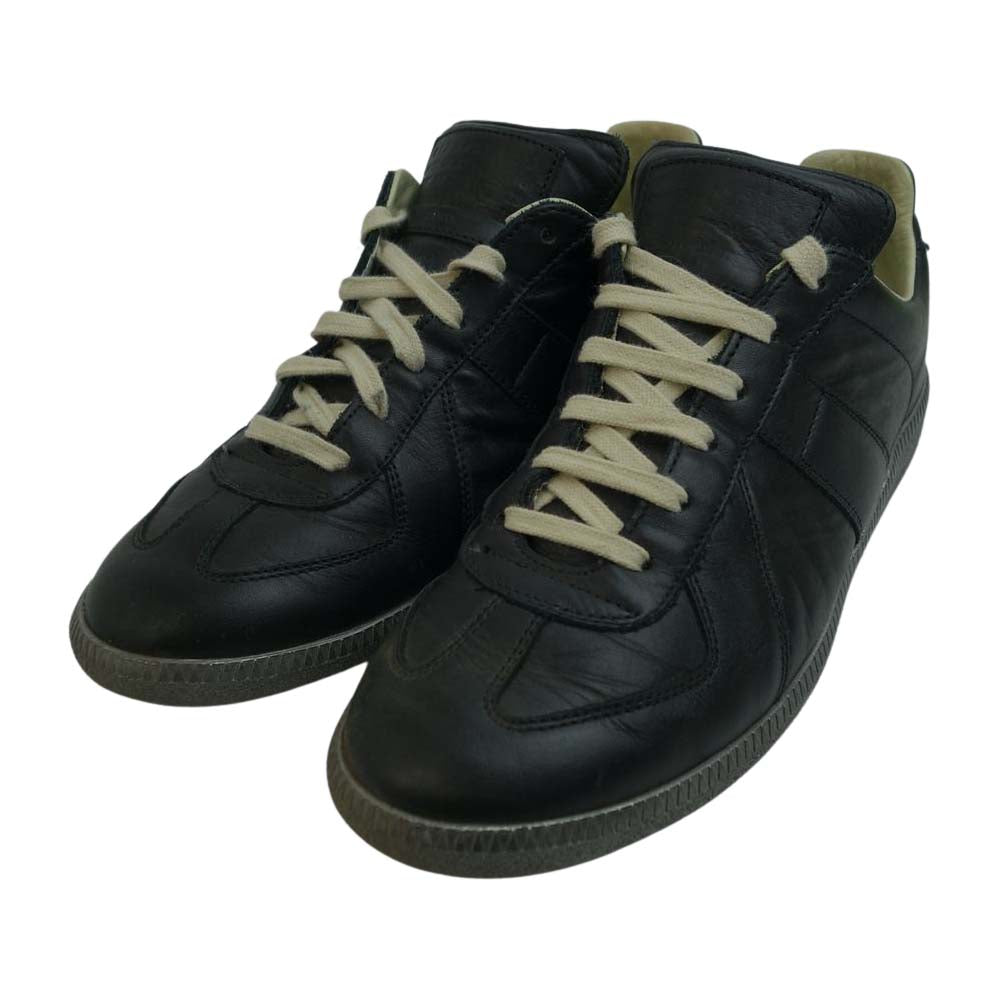 MAISON MARGIELA メゾンマルジェラ S37WS0264 22 REPLICA レプリカ ジャーマントレーナー スニーカー ブラック系 実寸約25cm【中古】