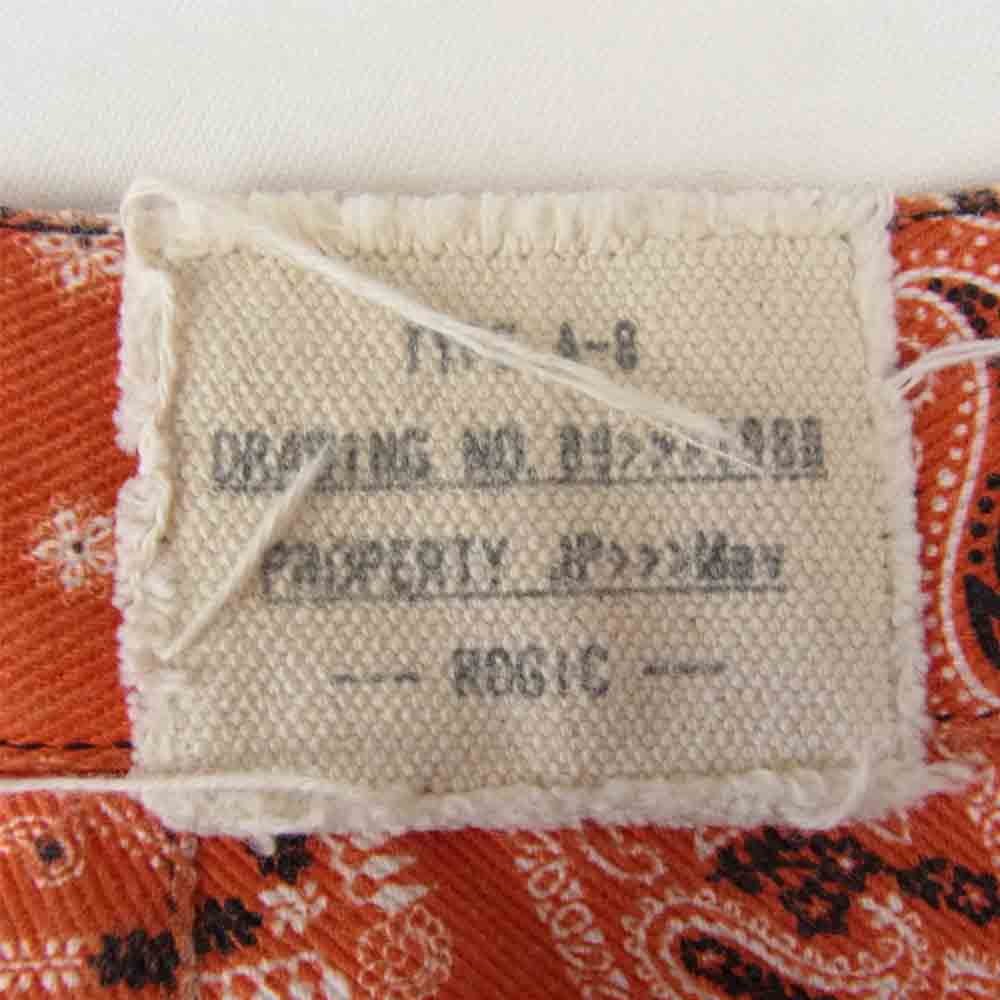 ロジック ×Revenge Gallery 19SS リベンジギャラリー ペイズリー ボンテージ ダメージ加工 バンダナ カーゴパンツ オレンジ系 M【中古】