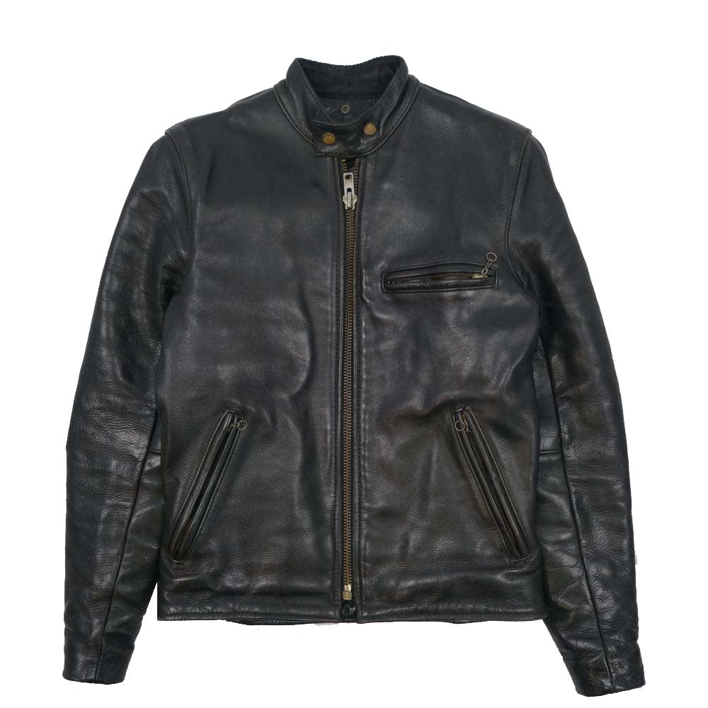 VANSON バンソン TYPE-B シングル ライダース ジャケット ブラック系 36【中古】