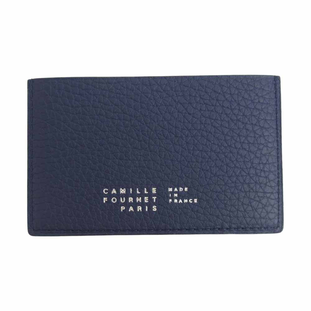 カミーユフォルネ レザー カードケース パスケース ネイビー系【美品】【中古】