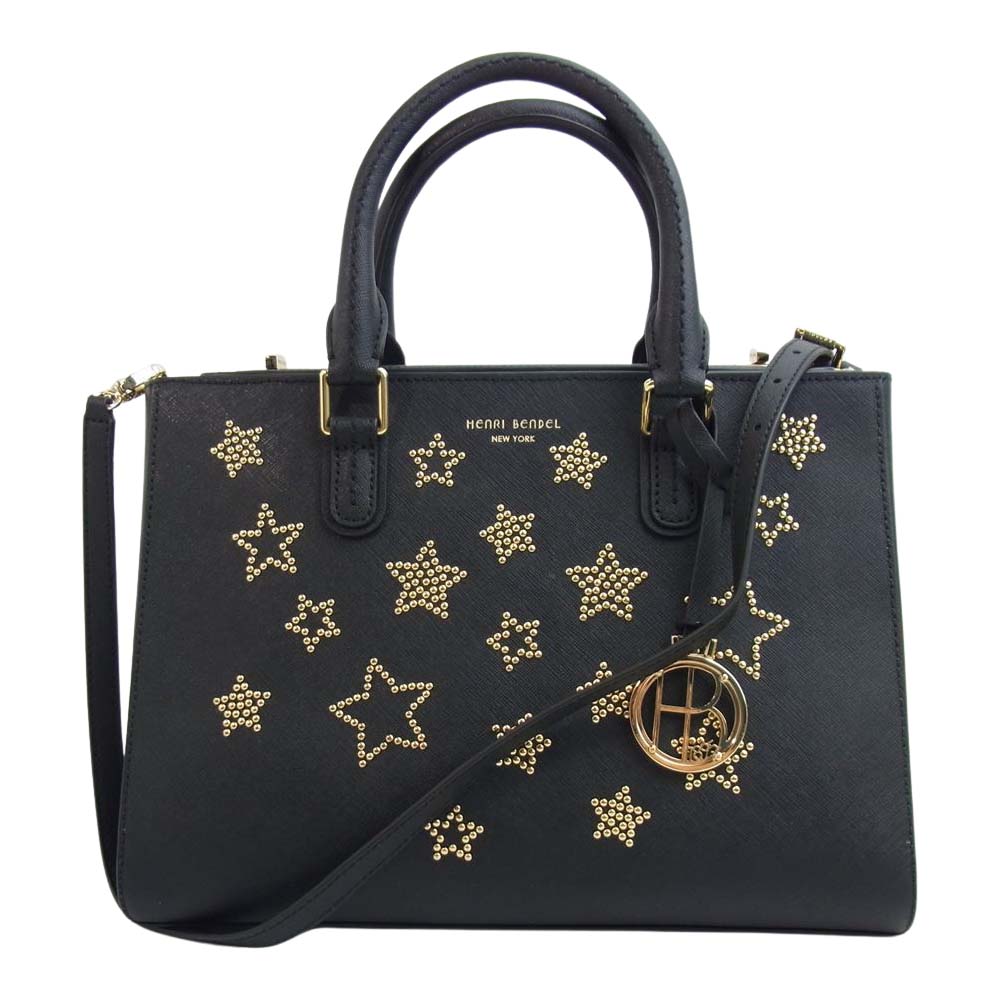 ヘンリベンデル 2way ショルダー ハンドバッグ スターモチーフ スタッズ ダークネイビー系【美品】【中古】