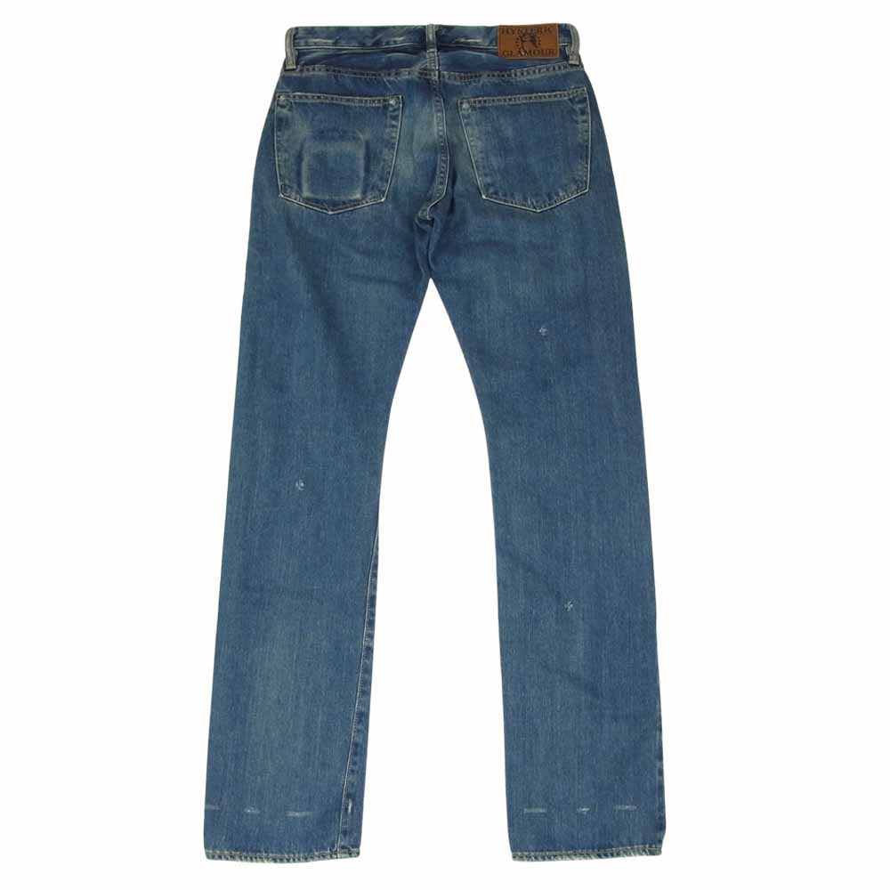 HYSTERIC GLAMOUR ヒステリックグラマー 0243AP17 SP加工 小窓 リメイク セルビッチ スタッズ デニムパンツ インディゴブルー系 W29【美品】【中古】