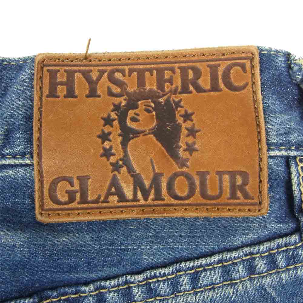 HYSTERIC GLAMOUR ヒステリックグラマー 0243AP17 SP加工 小窓 リメイク セルビッチ スタッズ デニムパンツ インディゴブルー系 W29【美品】【中古】
