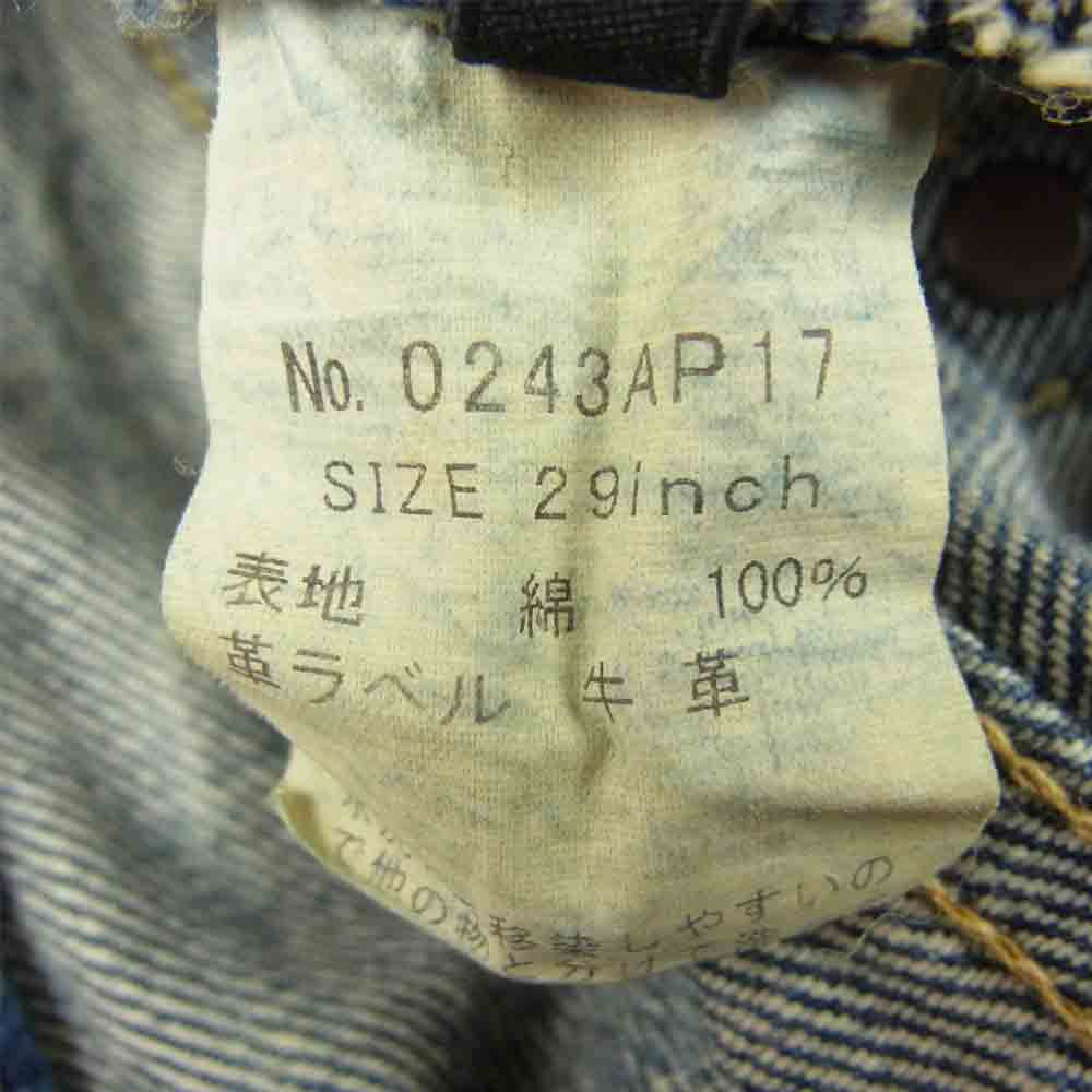 HYSTERIC GLAMOUR ヒステリックグラマー 0243AP17 SP加工 小窓 リメイク セルビッチ スタッズ デニムパンツ インディゴブルー系 W29【美品】【中古】