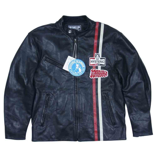 HYSTERIC GLAMOUR ヒステリックグラマー 02213LB02 ゴートレザー シングル ライダース ジャケット ブラック系 S【新古品】【未使用】【中古】