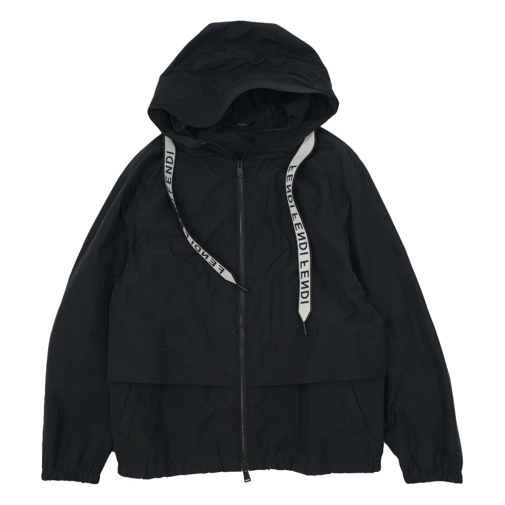 FENDI フェンディ FW0651 国内正規品 テープ ウインドブレーカー ブラック系 44【美品】【中古】