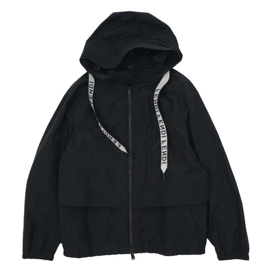 FENDI フェンディ FW0651 国内正規品 テープ ウインドブレーカー ブラック系 44【美品】【中古】