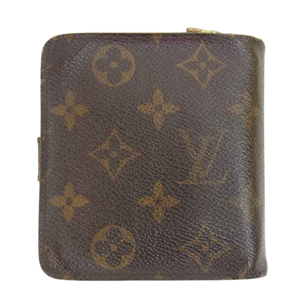 LOUIS VUITTON ルイ・ヴィトン M61667 01年製 モノグラム コンパクトジップ 二つ折り ウォレット ブラウン系【中古】