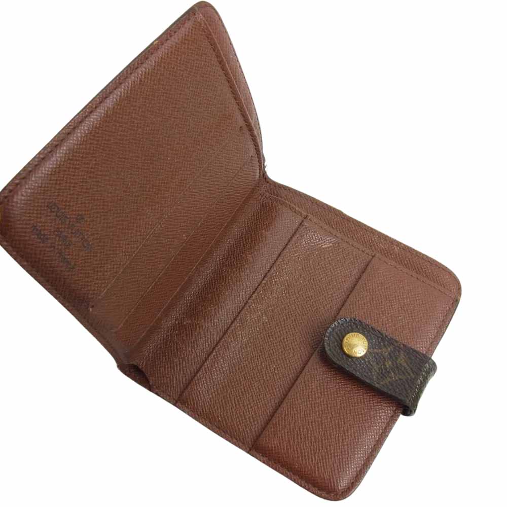 LOUIS VUITTON ルイ・ヴィトン M61667 01年製 モノグラム コンパクトジップ 二つ折り ウォレット ブラウン系【中古】
