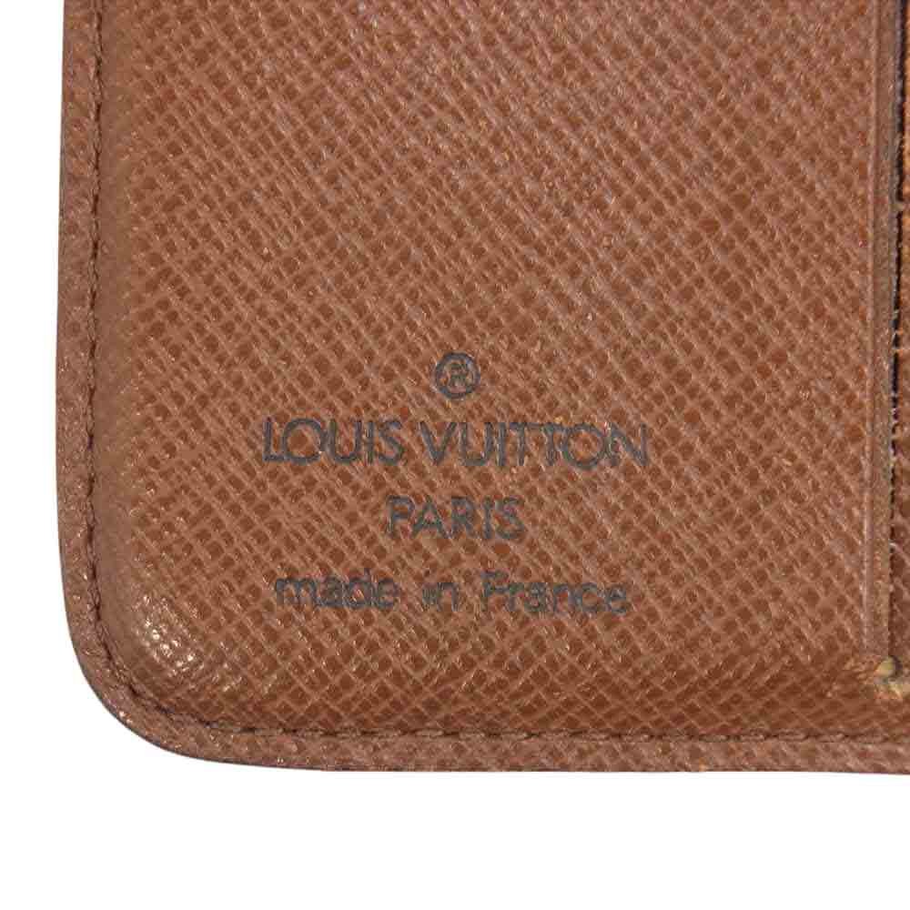 LOUIS VUITTON ルイ・ヴィトン M61667 01年製 モノグラム コンパクトジップ 二つ折り ウォレット ブラウン系【中古】
