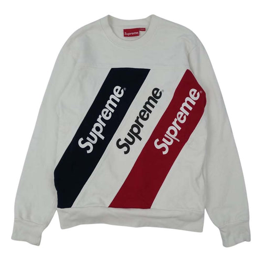 Supreme シュプリーム 15SS Athletic Split Crewneck アスレチック スプリト クルーネック スウェット トレーナー ホワイト系 M【中古】