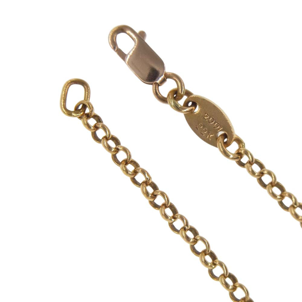 CHROME HEARTS クロムハーツ（原本無） 22K NECKCHAIN 18inch ロール チェーン ゴールド系【美品】【中古】