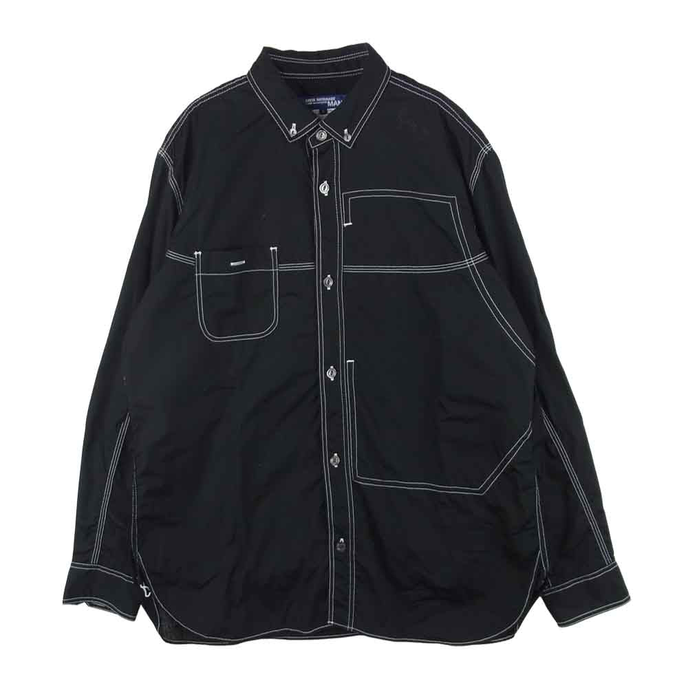 JUNYA WATANABE COMME des GARCONS MAN ジュンヤワタナベコムデギャルソンマン AD2019 WE-B030 WORK DETAIL SHIRT ワーク ディティール 長袖 シャツ ブラック系 S【美品】【中古】