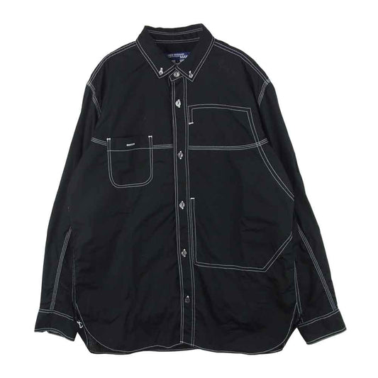 JUNYA WATANABE COMME des GARCONS MAN ジュンヤワタナベコムデギャルソンマン AD2019 WE-B030 WORK DETAIL SHIRT ワーク ディティール 長袖 シャツ ブラック系 S【美品】【中古】