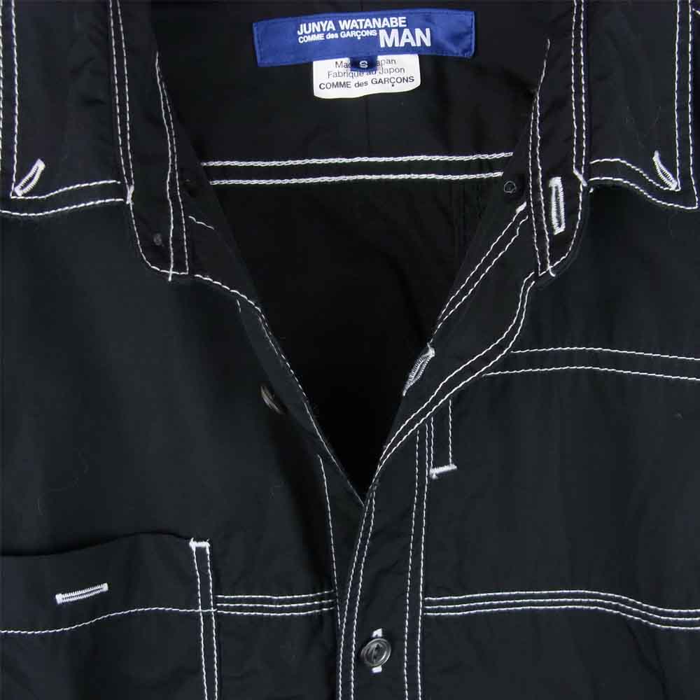 JUNYA WATANABE COMME des GARCONS MAN ジュンヤワタナベコムデギャルソンマン AD2019 WE-B030 WORK DETAIL SHIRT ワーク ディティール 長袖 シャツ ブラック系 S【美品】【中古】