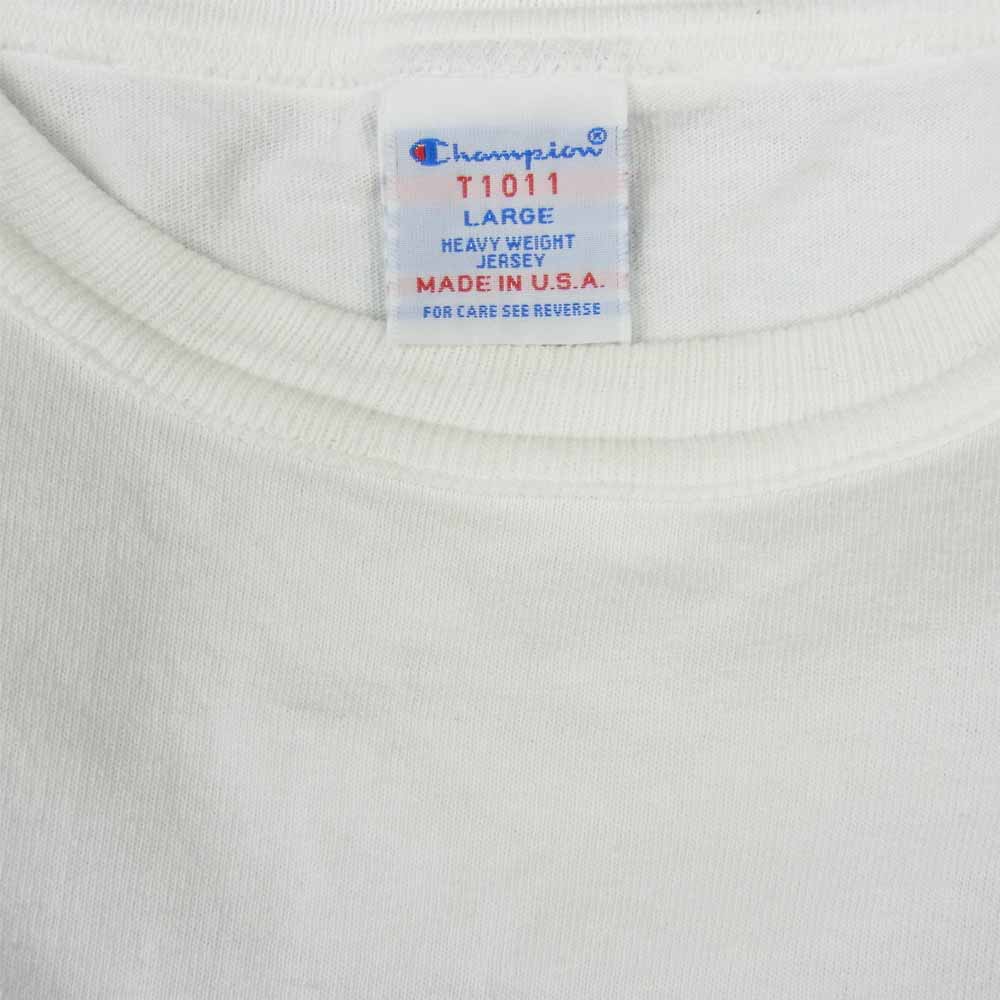 STANDARD CALIFORNIA スタンダードカリフォルニア × Champion チャンピオン USA製 T1011 プリント Tシャツ ホワイト系 L【中古】