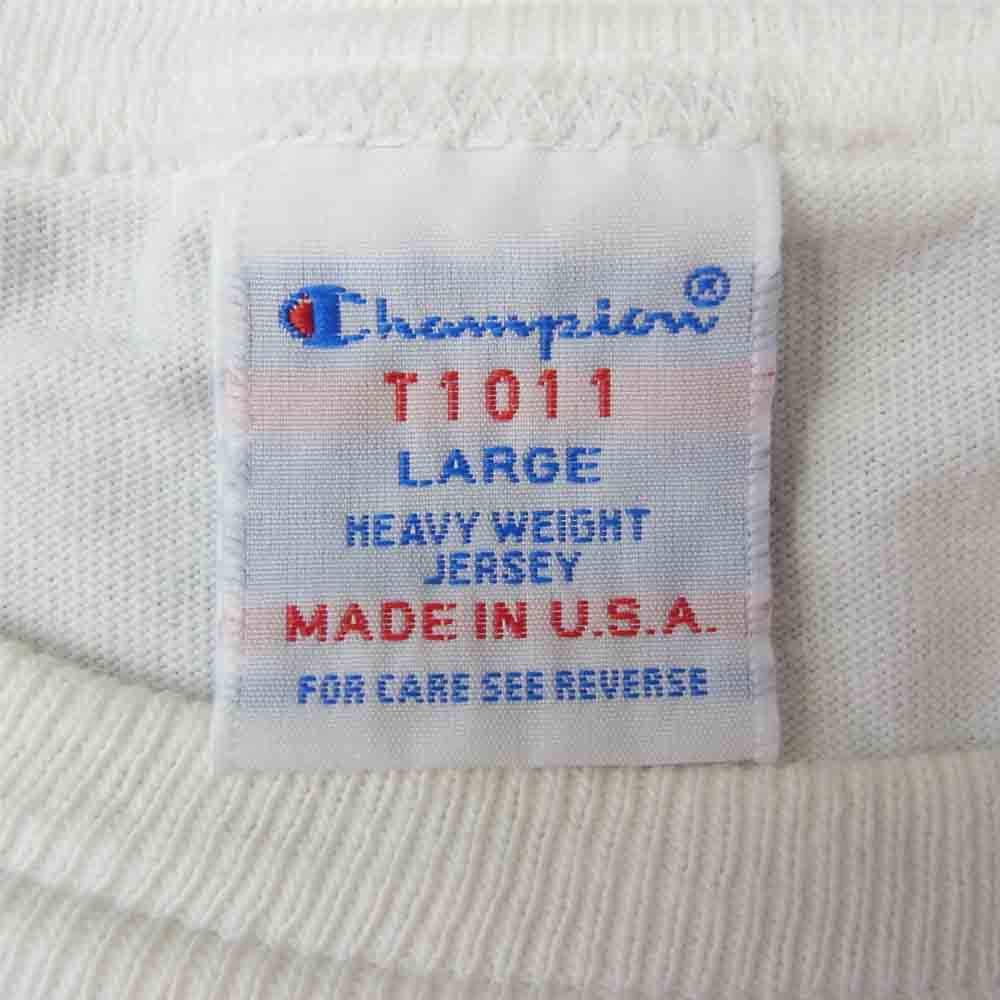 STANDARD CALIFORNIA スタンダードカリフォルニア × Champion チャンピオン USA製 T1011 プリント Tシャツ ホワイト系 L【中古】
