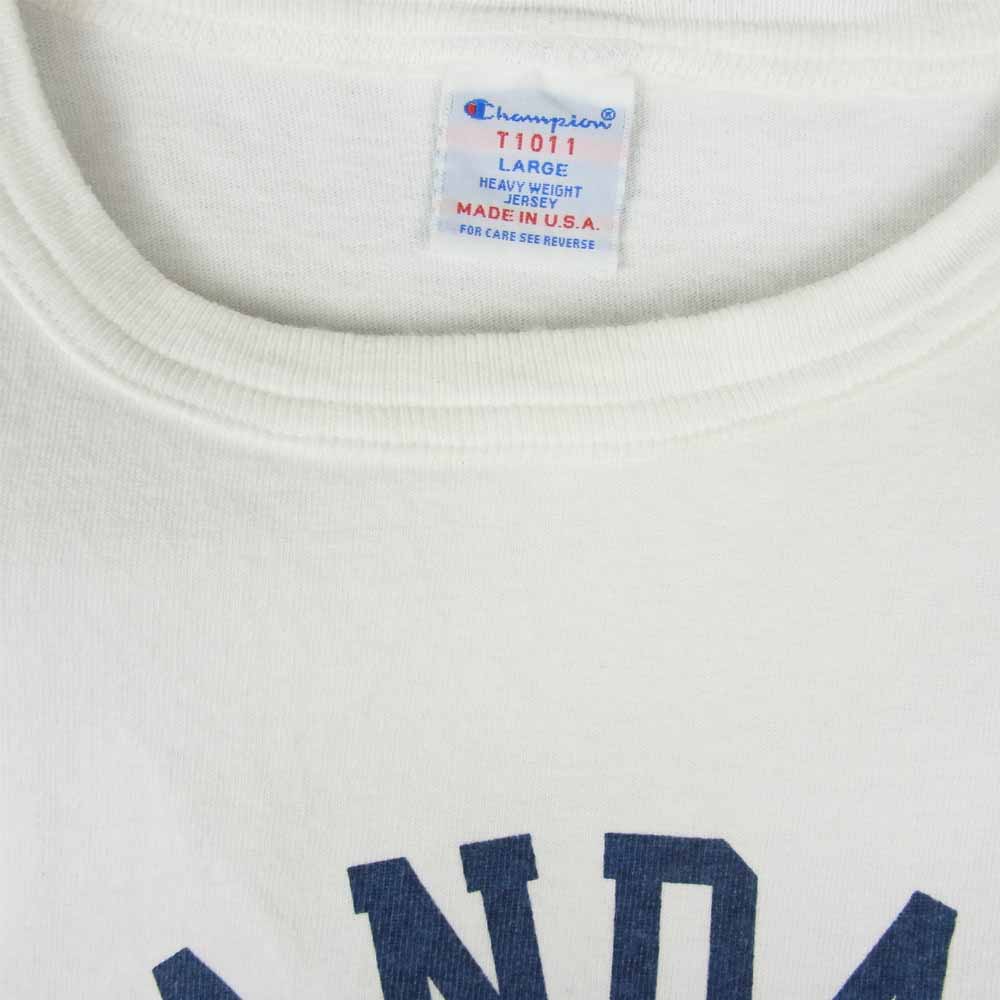 STANDARD CALIFORNIA スタンダードカリフォルニア × Champion チャンピオン USA製 T1011 染み込み プリント Tシャツ ホワイト系 L【中古】