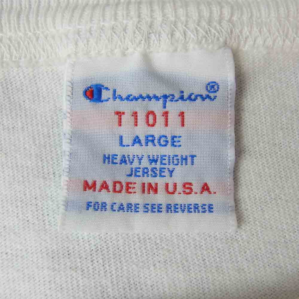 STANDARD CALIFORNIA スタンダードカリフォルニア × Champion チャンピオン USA製 T1011 染み込み プリント Tシャツ ホワイト系 L【中古】