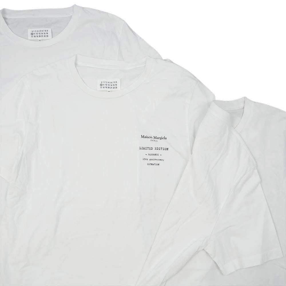 MAISON MARGIELA メゾンマルジェラ 18AW S30GC0651 limited editions ESTNATION ROPPONGI 15th Anniversary 3枚セット パックT 半袖 L【中古】