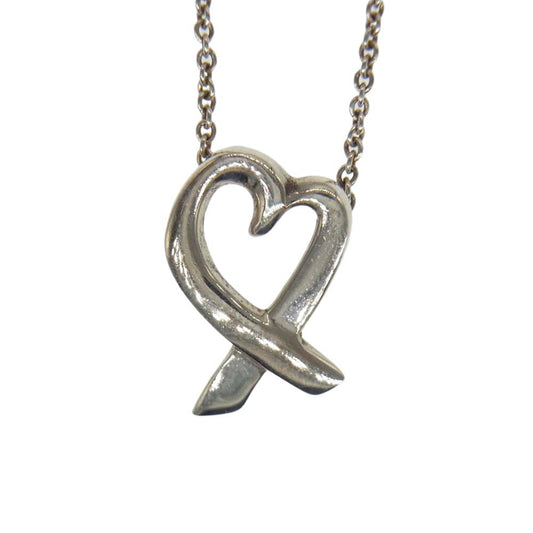 TIFFANY&Co. ティファニー ラビングハート ペンダント ネックレス シルバー系【中古】