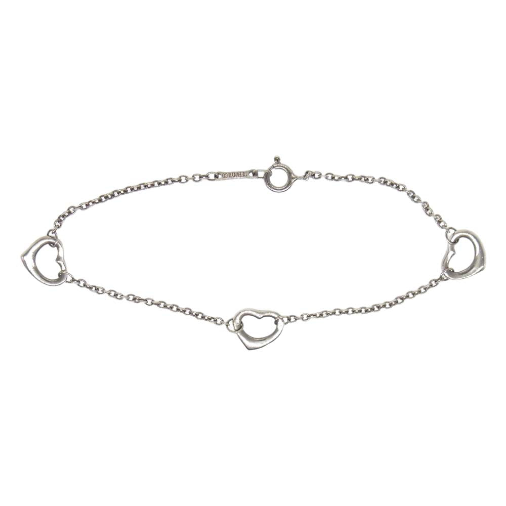 TIFFANY&Co. ティファニー エルサ ペレッティ 3連 オープン ハート ブレスレット シルバー系【中古】