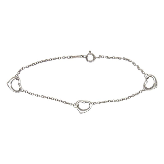 TIFFANY&Co. ティファニー エルサ ペレッティ 3連 オープン ハート ブレスレット シルバー系【中古】