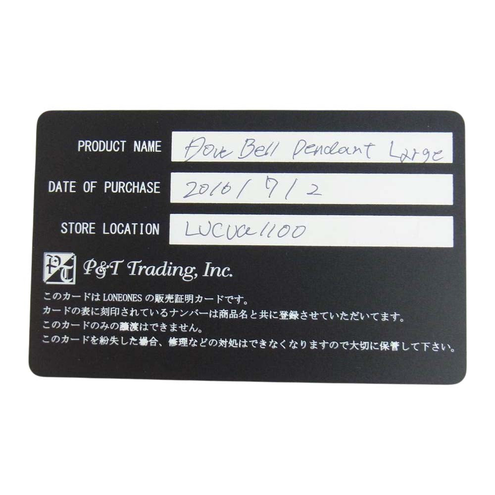 LONE ONES ロンワンズ 販売証明カード付属 DoveBell L ドーヴベル ペンダント トップ シルバー系【中古】
