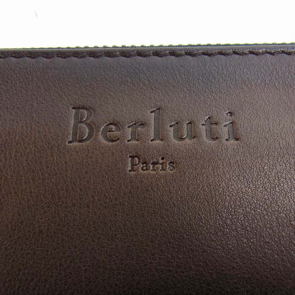 Berluti ベルルッティ Y0168 オフザロード ニノラージ クラッチバッグ ドキュメントケース NINO XL レザー ブラウン キルティング ブラウン系【中古】