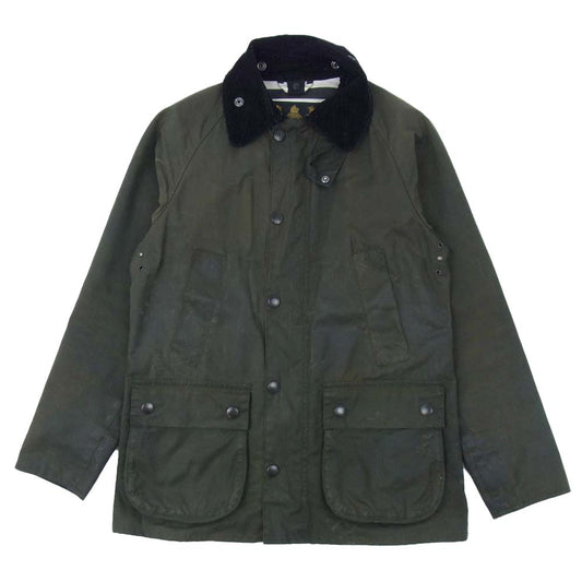 Barbour バブアー 1502085 SL Bedale wax Border Lining ビデイル スリムフィット ワックスコーティング オイルド ジャケット カーキ系 34【中古】