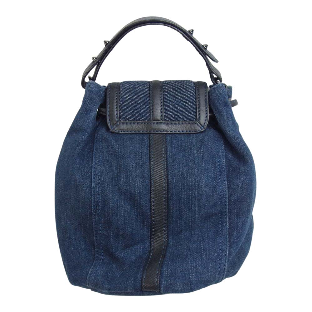 DIESEL ディーゼル デニム ミニ ハンド バッグ インディゴブルー系【中古】
