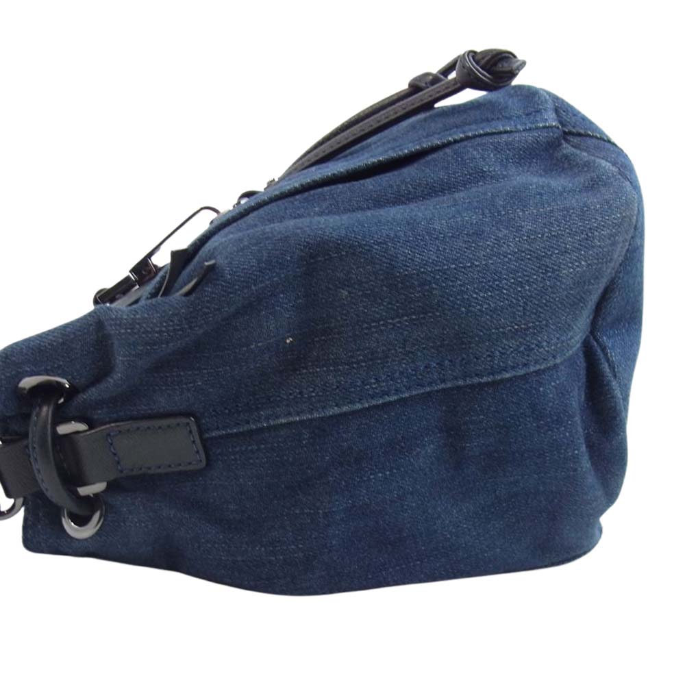 DIESEL ディーゼル デニム ミニ ハンド バッグ インディゴブルー系【中古】